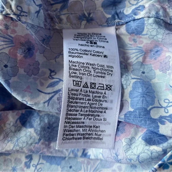 NWOT JCREW Blue and Purple Liberty Floral Shirt Size 2 - Picture 7 of 7